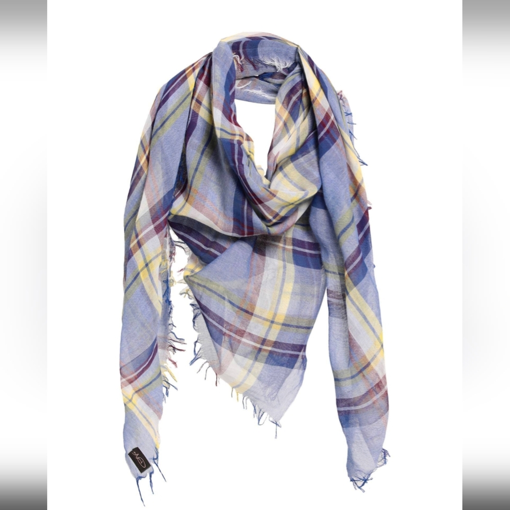 NEW NEVER WORN Plaid Blue and Yellow Women's Scarf